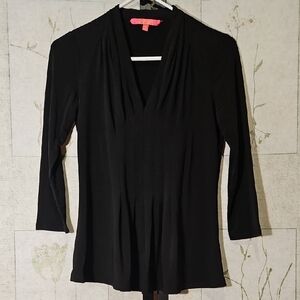 Catherine Malandrino Black 3/4 Sleeve Wrap Top
